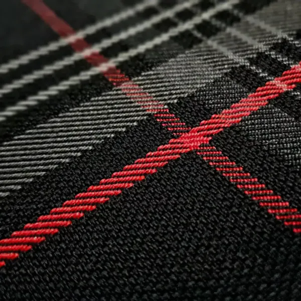 VW GTI Tartan Vehicle Seat Upholstery Fabric Backed with 5mm Scrim Foam 8 Colour Red GTI
